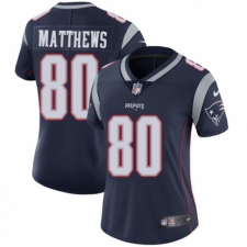 Women's Nike New England Patriots #80 Jordan Matthews Navy Blue Team Color Vapor Untouchable Limited Player NFL Jersey