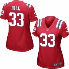 Women's Nike New England Patriots #33 Jeremy Hill Game Red Alternate NFL Jersey