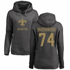 NFL Women's Nike New Orleans Saints #74 Jermon Bushrod Ash One Color Pullover Hoodie