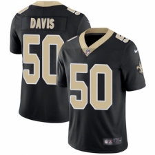 Men's Nike New Orleans Saints #50 DeMario Davis Black Team Color Vapor Untouchable Limited Player NFL Jersey