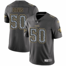 Men's Nike New Orleans Saints #50 DeMario Davis Gray Static Vapor Untouchable Limited NFL Jersey