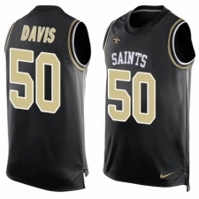 Men's Nike New Orleans Saints #50 DeMario Davis Limited Black Player Name & Number Tank Top NFL Jersey