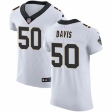 Men's Nike New Orleans Saints #50 DeMario Davis White Vapor Untouchable Elite Player NFL Jersey