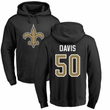 NFL Nike New Orleans Saints #50 DeMario Davis Black Name & Number Logo Pullover Hoodie