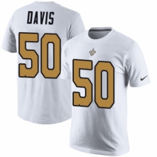NFL Nike New Orleans Saints #50 DeMario Davis White Rush Pride Name & Number T-Shirt