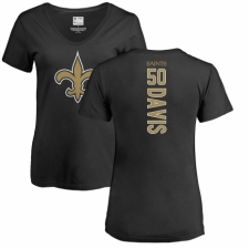 NFL Women's Nike New Orleans Saints #50 DeMario Davis Black Backer Slim Fit T-Shirt