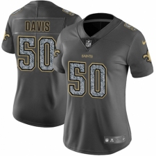 Women's Nike New Orleans Saints #50 DeMario Davis Gray Static Vapor Untouchable Limited NFL Jersey