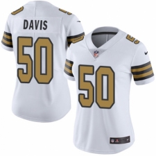 Women's Nike New Orleans Saints #50 DeMario Davis Limited White Rush Vapor Untouchable NFL Jersey