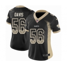 Women's Nike New Orleans Saints #56 DeMario Davis Limited Black Rush Drift Fashion NFL Jersey
