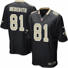 Men's Nike New Orleans Saints #81 Cameron Meredith Game Black Team Color NFL Jersey