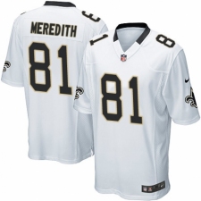Men's Nike New Orleans Saints #81 Cameron Meredith Game White NFL Jersey