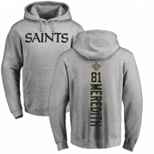 NFL Nike New Orleans Saints #81 Cameron Meredith Ash Backer Pullover Hoodie