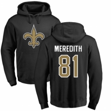 NFL Nike New Orleans Saints #81 Cameron Meredith Black Name & Number Logo Pullover Hoodie