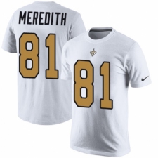 NFL Nike New Orleans Saints #81 Cameron Meredith White Rush Pride Name & Number T-Shirt