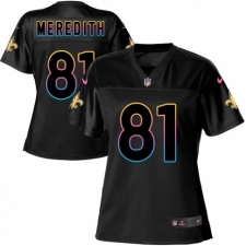 Women's Nike New Orleans Saints #81 Cameron Meredith Game Black Fashion NFL Jersey