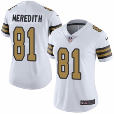 Women's Nike New Orleans Saints #81 Cameron Meredith Limited White Rush Vapor Untouchable NFL Jersey