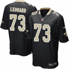 Men's Nike New Orleans Saints #73 Rick Leonard Game Black Team Color NFL Jersey