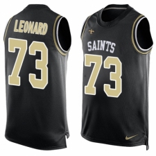 Men's Nike New Orleans Saints #73 Rick Leonard Limited Black Player Name & Number Tank Top NFL Jersey