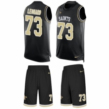 Men's Nike New Orleans Saints #73 Rick Leonard Limited Black Tank Top Suit NFL Jersey