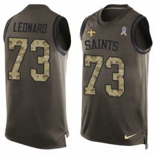 Men's Nike New Orleans Saints #73 Rick Leonard Limited Green Salute to Service Tank Top NFL Jersey
