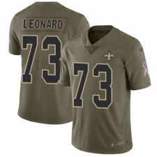 Men's Nike New Orleans Saints #73 Rick Leonard Limited Olive 2017 Salute to Service NFL Jersey