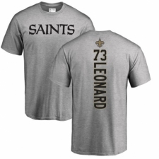 NFL Nike New Orleans Saints #73 Rick Leonard Ash Backer T-Shirt