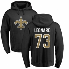 NFL Nike New Orleans Saints #73 Rick Leonard Black Name & Number Logo Pullover Hoodie
