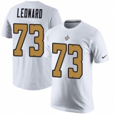 NFL Nike New Orleans Saints #73 Rick Leonard White Rush Pride Name & Number T-Shirt
