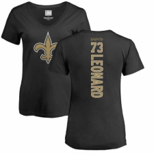NFL Women's Nike New Orleans Saints #73 Rick Leonard Black Backer Slim Fit T-Shirt