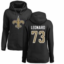 NFL Women's Nike New Orleans Saints #73 Rick Leonard Black Name & Number Logo Pullover Hoodie