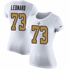 NFL Women's Nike New Orleans Saints #73 Rick Leonard White Rush Pride Name & Number T-Shirt