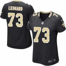 Women's Nike New Orleans Saints #73 Rick Leonard Game Black Team Color NFL Jersey