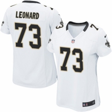 Women's Nike New Orleans Saints #73 Rick Leonard Game White NFL Jersey