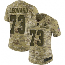 Women's Nike New Orleans Saints #73 Rick Leonard Limited Camo 2018 Salute to Service NFL Jersey