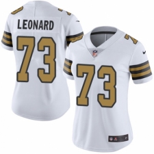 Women's Nike New Orleans Saints #73 Rick Leonard Limited White Rush Vapor Untouchable NFL Jersey