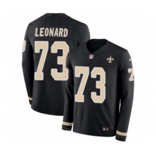 Youth Nike New Orleans Saints #73 Rick Leonard Limited Black Therma Long Sleeve NFL Jersey