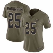 Women's Nike New Orleans Saints #25 Patrick Robinson Limited Olive 2017 Salute to Service NFL Jersey