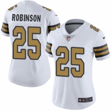 Women's Nike New Orleans Saints #25 Patrick Robinson Limited White Rush Vapor Untouchable NFL Jersey