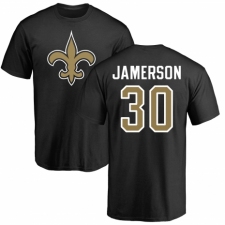 NFL Nike New Orleans Saints #30 Natrell Jamerson Black Name & Number Logo T-Shirt