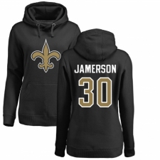 NFL Women's Nike New Orleans Saints #30 Natrell Jamerson Black Name & Number Logo Pullover Hoodie