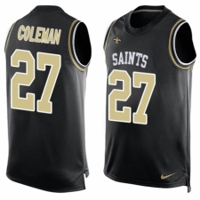 Men's Nike New Orleans Saints #27 Kurt Coleman Limited Black Player Name & Number Tank Top NFL Jersey