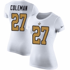 NFL Women's Nike New Orleans Saints #27 Kurt Coleman White Rush Pride Name & Number T-Shirt