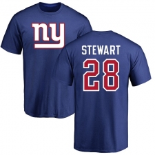 NFL Nike New York Giants #28 Jonathan Stewart Royal Blue Name & Number Logo T-Shirt