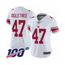 Women's New York Giants #47 Alec Ogletree White Vapor Untouchable Limited Player 100th Season Football Jersey