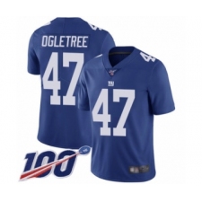 Youth New York Giants #47 Alec Ogletree Royal Blue Team Color Vapor Untouchable Limited Player 100th Season Football Jersey
