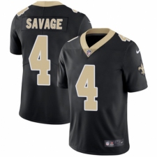 Men's Nike New Orleans Saints #4 Tom Savage Black Team Color Vapor Untouchable Limited Player NFL Jersey