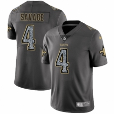 Men's Nike New Orleans Saints #4 Tom Savage Gray Static Vapor Untouchable Limited NFL Jersey