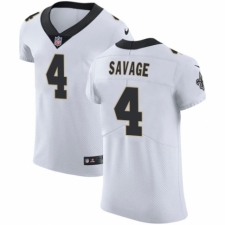 Men's Nike New Orleans Saints #4 Tom Savage White Vapor Untouchable Elite Player NFL Jersey