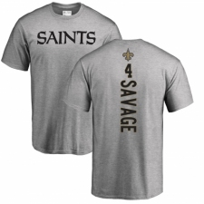 NFL Nike New Orleans Saints #4 Tom Savage Ash Backer T-Shirt