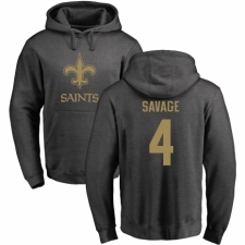 NFL Nike New Orleans Saints #4 Tom Savage Ash One Color Pullover Hoodie